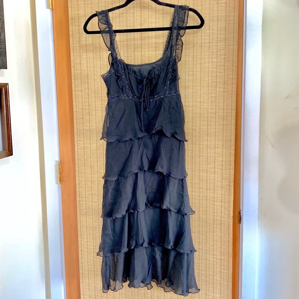 Vintage Mango MNG Suit Silk Layered Dress